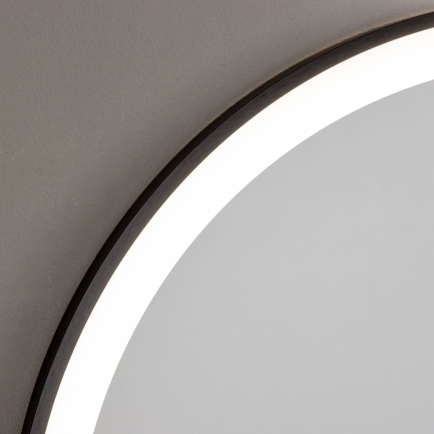Brilagi - LED-badrumsspegel ASTI LED/19W/230V Ø 60 cm svart IP44 CRI 90 dimbar + CCT
