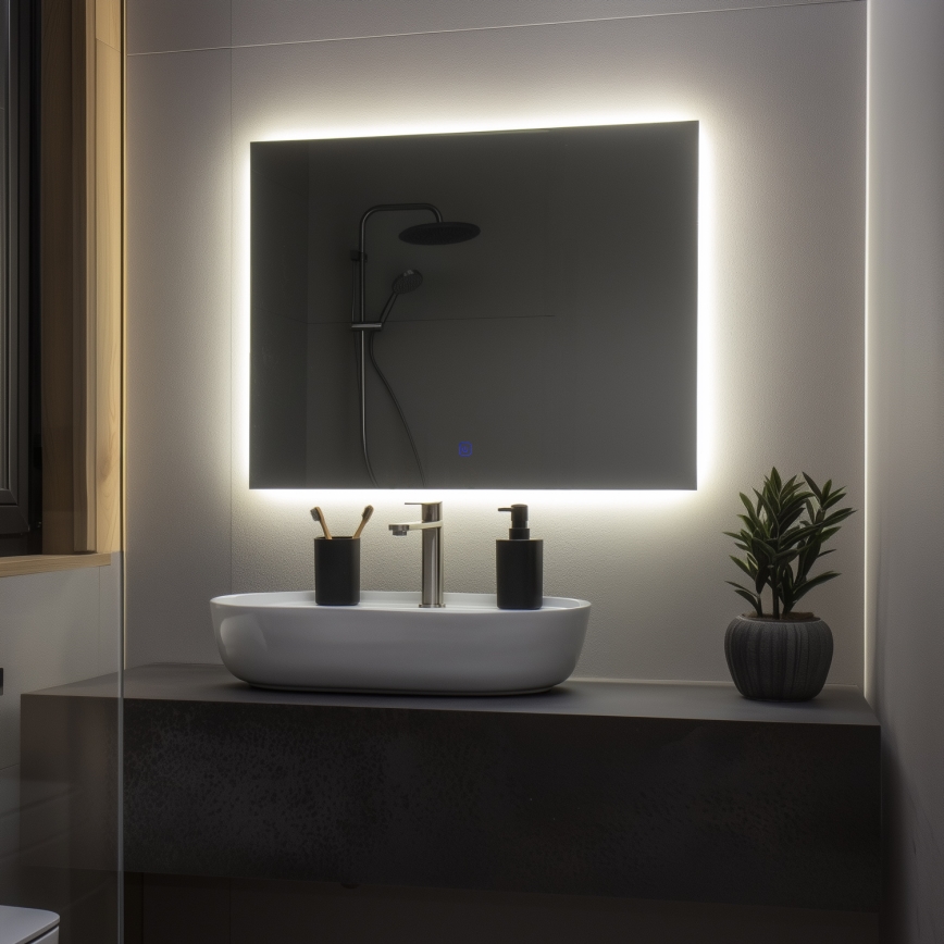 Brilagi - LED-badrumsspegel LUCE LED/28W/230V 60x80 cm IP44 CRI 90 dimbar + CCT