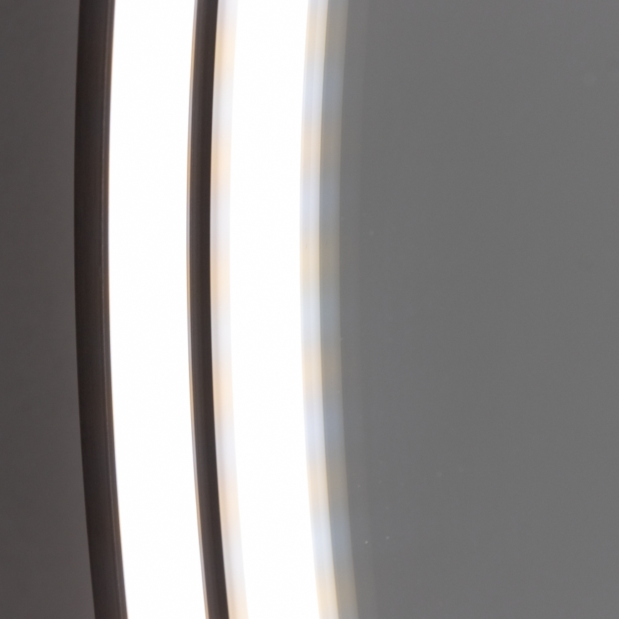 Brilagi - LED-badrumsspegel PALANZO LED/19W/230V Ø 60 cm svart IP44 CRI 90 dimmbar + CCT