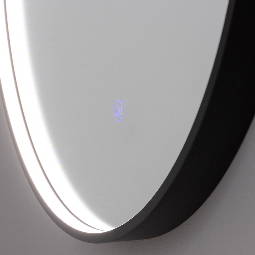 Brilagi - LED-badrumsspegel PALANZO LED/19W/230V Ø 60 cm svart IP44 CRI 90 dimmbar + CCT