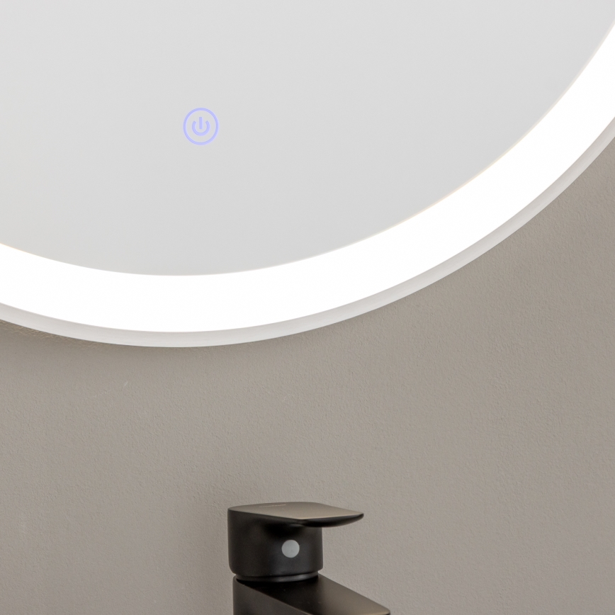 Brilagi - LED-badrumsspegel TORINO LED/19W/230V Ø 60 cm silver IP44 CRI 90 dimbar + CCT