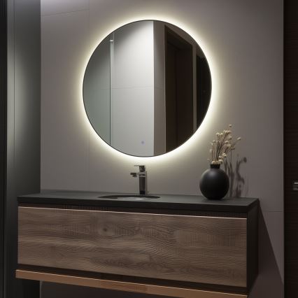Brilagi - LED-badrumsspegel VENA BLACK LED/32W/230V Ø 100 cm IP44 CRI 90 dimbar + CCT