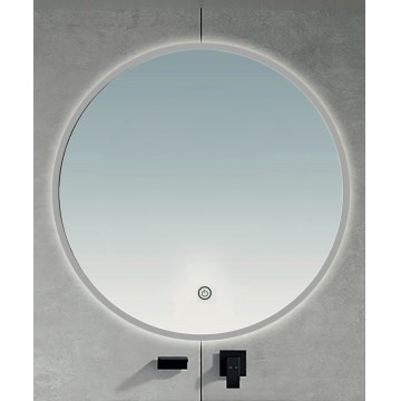 BRILAGI - LED badrumsspegel VENA SILVER LED/19W/230V Ø 60 cm IP44 CRI 90 med dimmerfunktion + CCT
