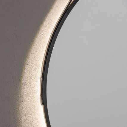 Brilagi - VERESE LED-badrumsspegel 19W/230V Ø 60 cm, svart, IP44, CRI 90, dimbar, med CCT