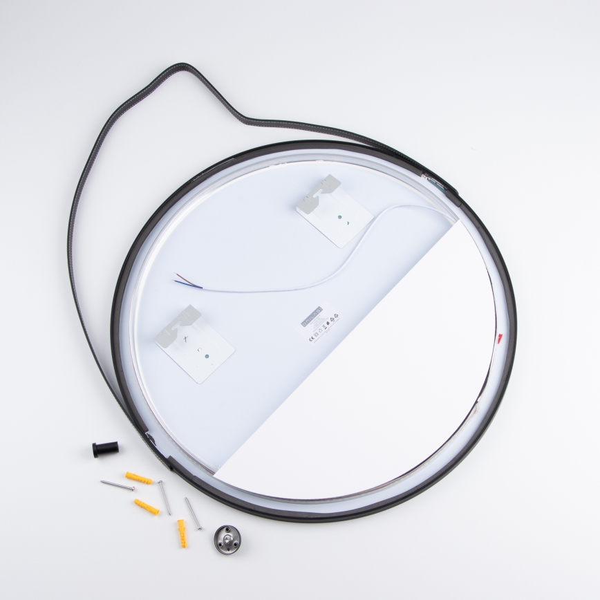 Brilagi - VERESE LED-badrumsspegel 19W/230V Ø 60 cm, svart, IP44, CRI 90, dimbar, med CCT