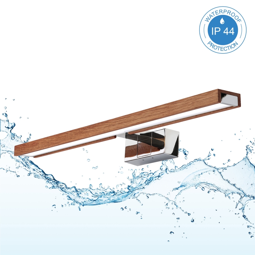 BRILAGI - LED-belysning till badrumsspegel 3-i-1 WOODY MIRROR LED/12W/230V 60 cm IP44 blank krom/körsbärsek