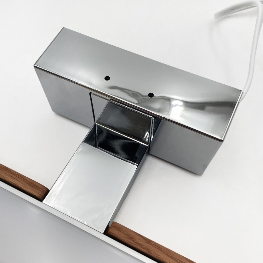 BRILAGI - LED-belysning till badrumsspegel 3-i-1 WOODY MIRROR LED/12W/230V 60 cm IP44 blank krom/körsbärsek