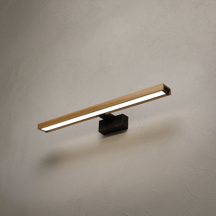 Brilagi - 3-i-1 LED-belysning för badrumsspegel WOODY MIRROR LED/12W/230V 60 cm IP44 svart/ek