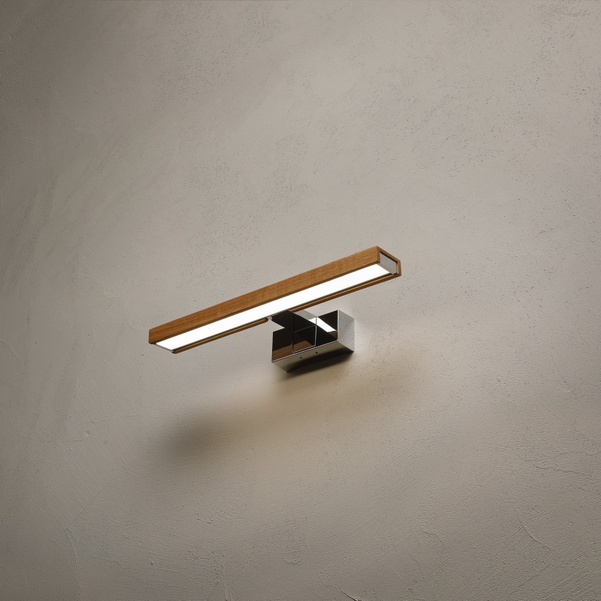 BRILAGI - LED-belysning för badrumsspegel 3-i-1 WOODY MIRROR LED/8W/230V 40 cm IP44 blank krom/ek
