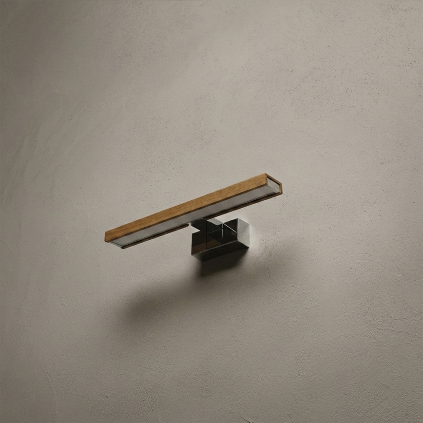 BRILAGI - LED-belysning för badrumsspegel 3-i-1 WOODY MIRROR LED/8W/230V 40 cm IP44 blank krom/ek
