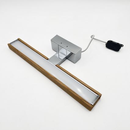 BRILAGI - LED-belysning för badrumsspegel 3-i-1 WOODY MIRROR LED/8W/230V 40 cm IP44 blank krom/ek