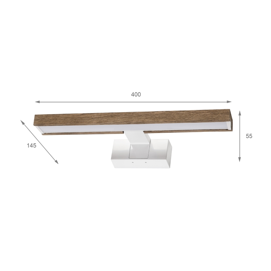 BRILAGI - 3-i-1 LED-spegelbelysning för badrum WOODY MIRROR LED/8W/230V 40 cm IP44 vit/ek
