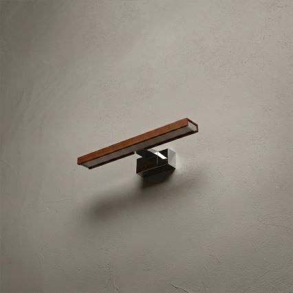 BRILAGI - LED belysning för badrumsspegel 3-i-1 WOODY MIRROR LED/8W/230V 40 cm IP44 blank krom/körsbärsek