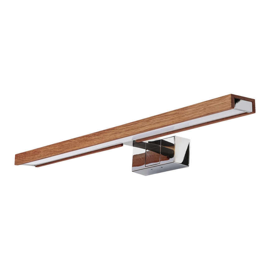 Brilagi - LED-spegelbelysning för badrum WOODY MIRROR 3-i-1 LED/12W/230V 60 cm IP44 blank krom/körsbärsek