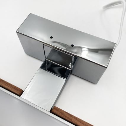 Brilagi - LED-spegelbelysning för badrum WOODY MIRROR 3-i-1 LED/12W/230V 60 cm IP44 blank krom/körsbärsek