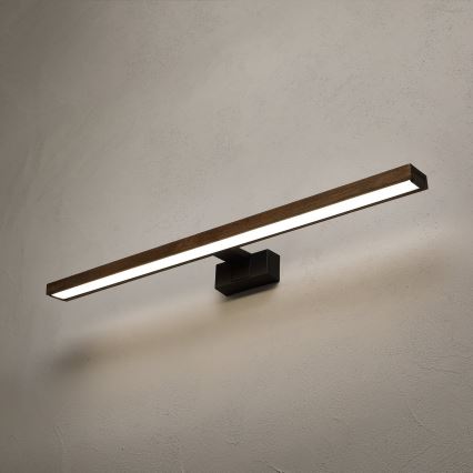 Brilagi - LED-spegelbelysning för badrum WOODY MIRROR 3 i 1 LED/15W/230V 80 cm IP44 svart/ek/valnöt