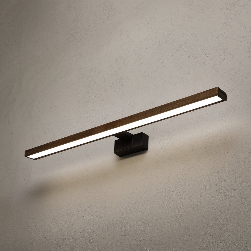 Brilagi - LED-spegelbelysning för badrum WOODY MIRROR 3 i 1 LED/15W/230V 80 cm IP44 svart/ek/valnöt