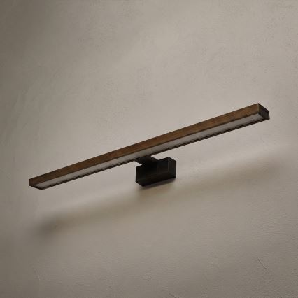 Brilagi - LED-spegelbelysning för badrum WOODY MIRROR 3 i 1 LED/15W/230V 80 cm IP44 svart/ek/valnöt