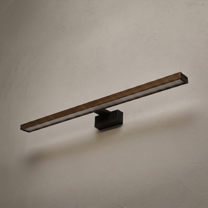 Brilagi - LED-spegelbelysning för badrum WOODY MIRROR 3 i 1 LED/15W/230V 80 cm IP44 svart/ek/valnöt