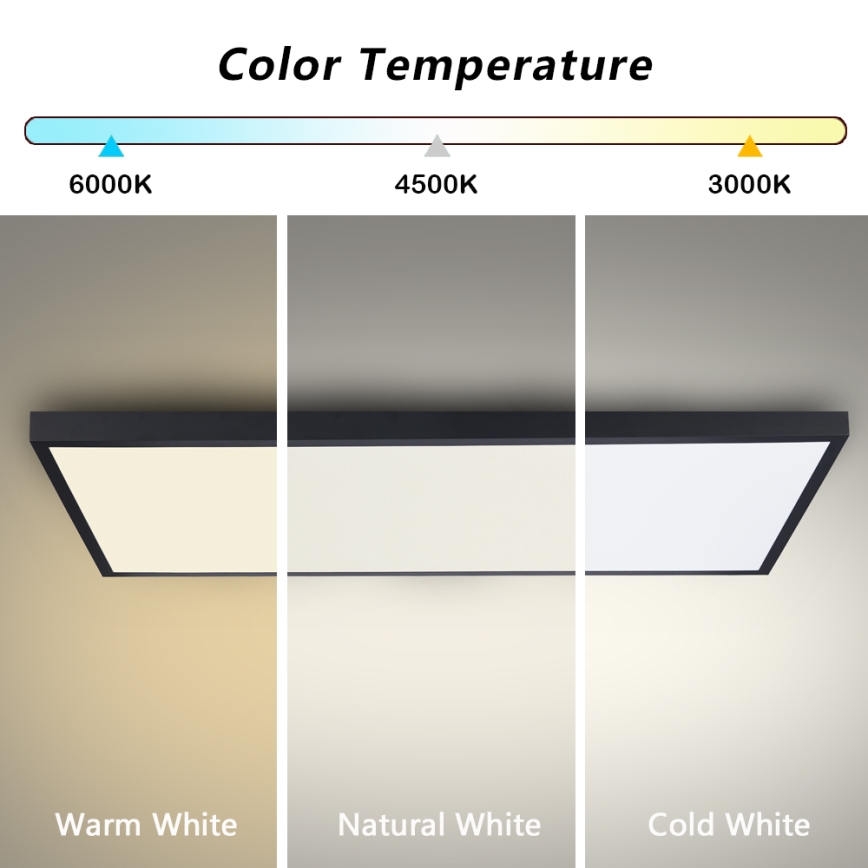 Brilagi - LED takarmatur för badrum FRAME LED/96W/230V 120x60 cm 3000/4000/6000K IP44 svart