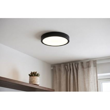 BRILAGI - Taklampa för badrum med sensor ZENNA LED/12W/230V Ø 25 cm IP44 svart + fjärrkontroll