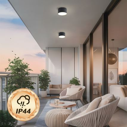 BRILAGI - LED-badrumstaklampa FORIS LED/9W/230V Ø 9 cm svart IP44