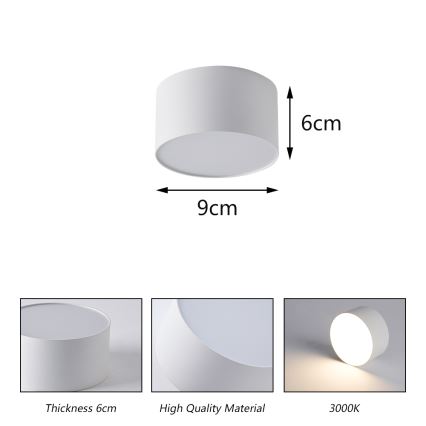 Brilagi - LED badrumstaklampa FORIS LED/9W/230V Ø 9 cm vit IP44