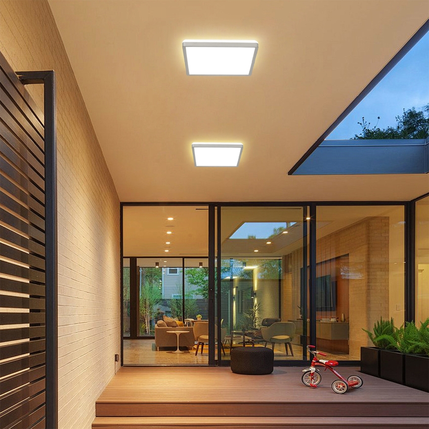 Brilagi - LED badrumstaklampa ULTRA SLIM LED/18W/230V 30x30 cm silver IP54