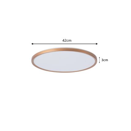 Brilagi - ULTRA SLIM LED taklampa för badrum, 24W, 230V, Ø 42 cm, roséguld, IP54