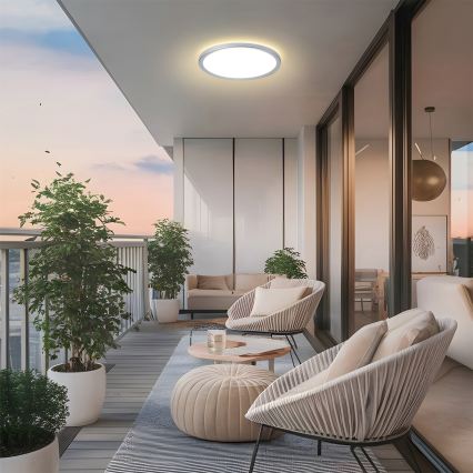 Brilagi - LED taklampa för badrum ULTRA SLIM LED/24W/230V Ø 42 cm silverfärgad IP54