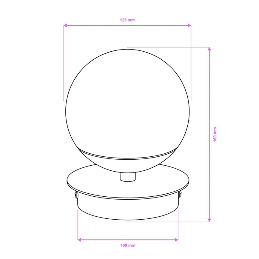 Brilagi - LED badrumsarmatur BALL LED/6W/230V 3000/4000/6500K IP44 svart