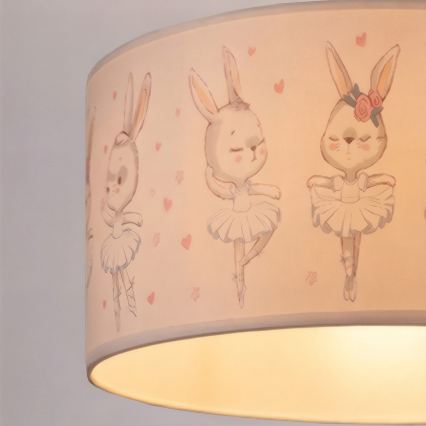 Brilagi - LED barnpendel BOBO 1xE27/10W/230V Ø 35 cm vit/kaniner