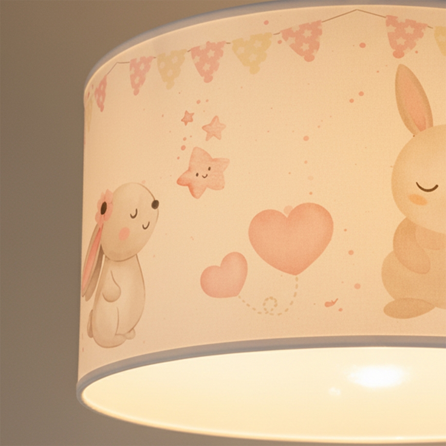 Brilagi - LED barnpendel BOBO 1xE27/10W/230V Ø 35 cm vit/med djurmotiv