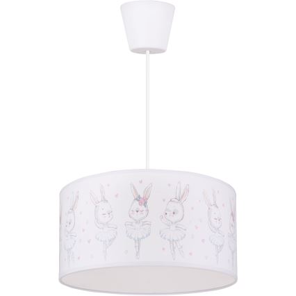 BRILAGI - LED barnpendel BOBO 1xE27/60W/230V Ø 35 cm vit/kaniner