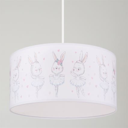 BRILAGI - LED barnpendel BOBO 1xE27/60W/230V Ø 35 cm vit/kaniner