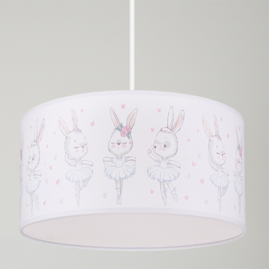 BRILAGI - LED barnpendel BOBO 1xE27/60W/230V Ø 35 cm vit/kaniner