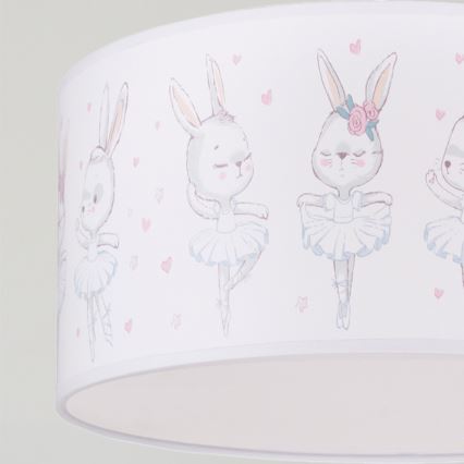 BRILAGI - LED barnpendel BOBO 1xE27/60W/230V Ø 35 cm vit/kaniner