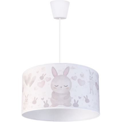 Brilagi - LED barnpendel BOBO 1xE27/60W/230V Ø 35 cm vit/kaniner