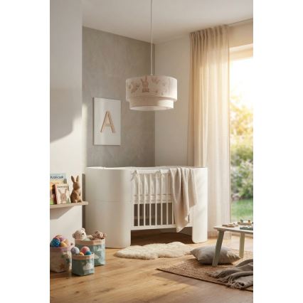 Brilagi - LED barnpendel BOBO 1xE27/60W/230V Ø 35 cm vit/kaniner