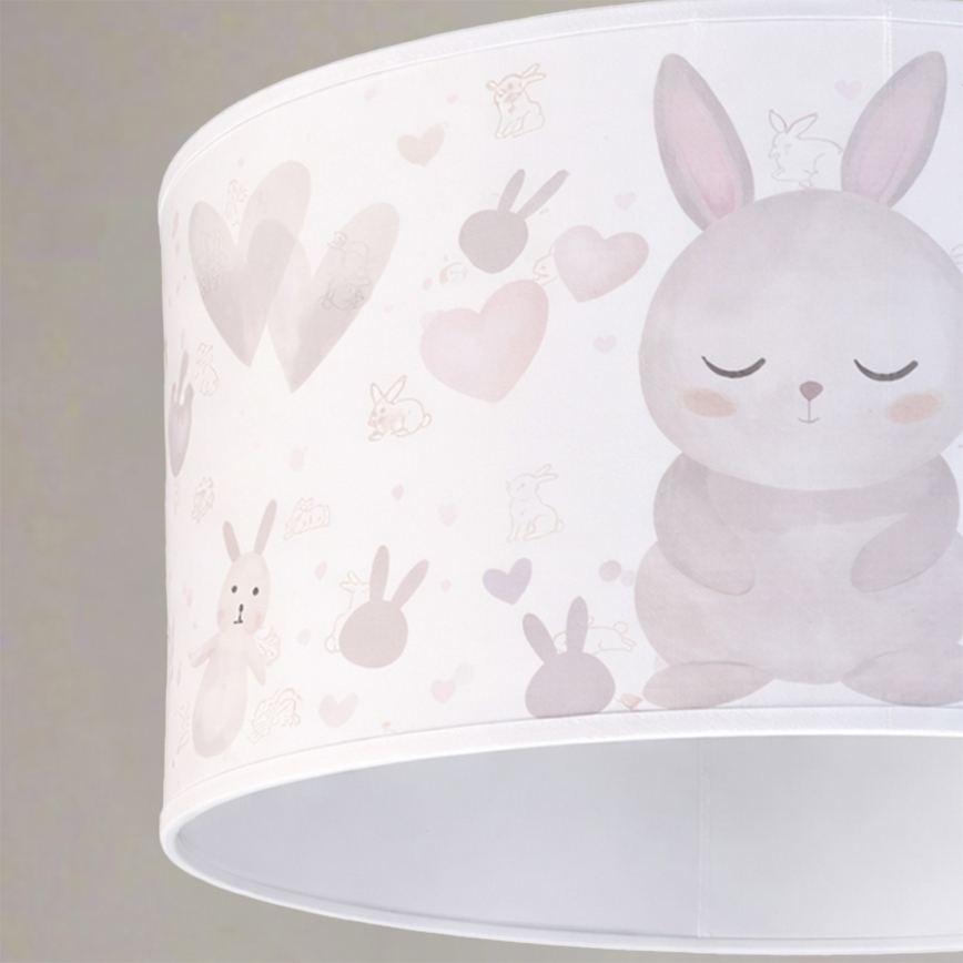 Brilagi - LED barnpendel BOBO 1xE27/60W/230V Ø 35 cm vit/kaniner