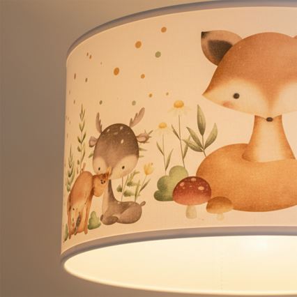 Brilagi - LED barnpendel på kabel BOBO 1xE27/60W/230V Ø 35 cm vit med djurmotiv