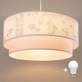 Brilagi - LED barnpendel på kabel BOBO 1xE27/60W/230V Ø 40 cm krämfärgad/rosa/royalblå