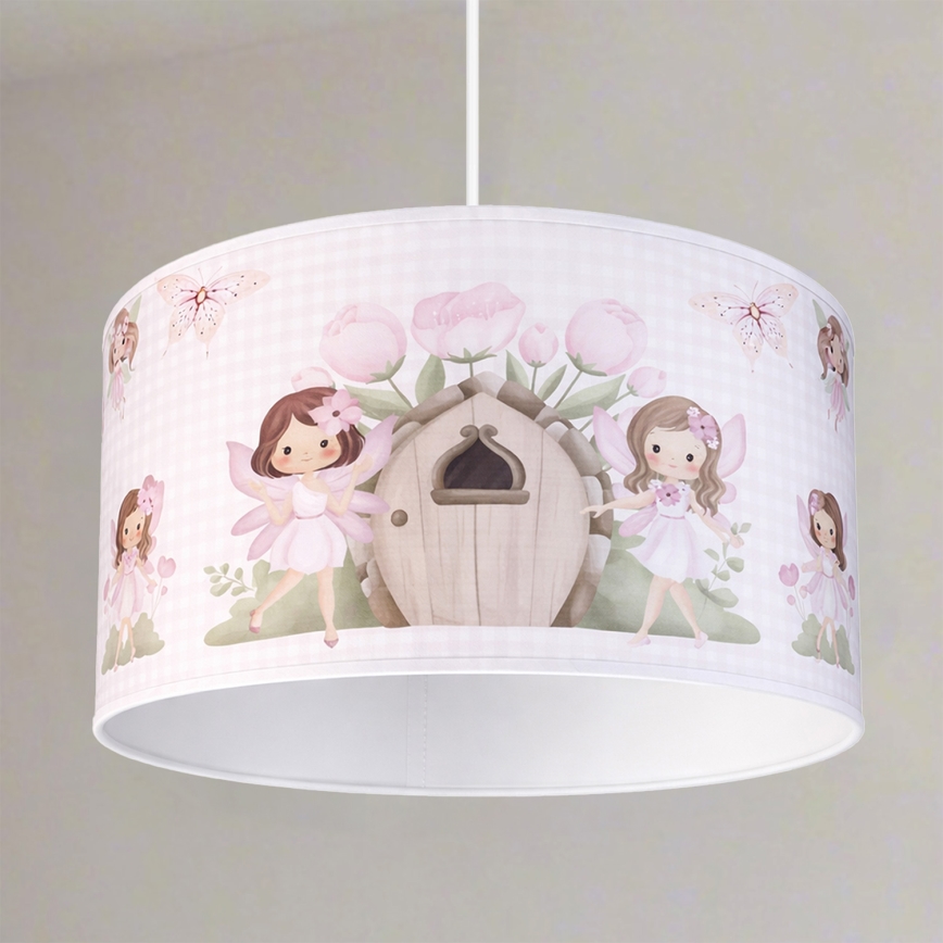 Brilagi - LED barnpendel på sladd BOBO 1xE27/10W/230V Ø35 cm rosa/älvor