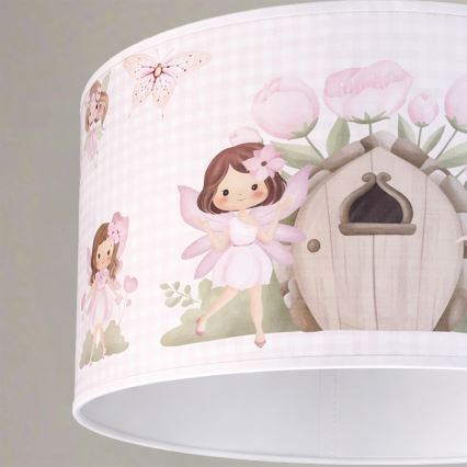 Brilagi - LED barnpendel på sladd BOBO 1xE27/10W/230V Ø35 cm rosa/älvor