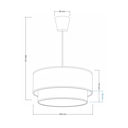 Brilagi - LED barnlampa med kabel BOBO 1xE27/60W/230V Ø 40 cm vit/beige/djurmotiv