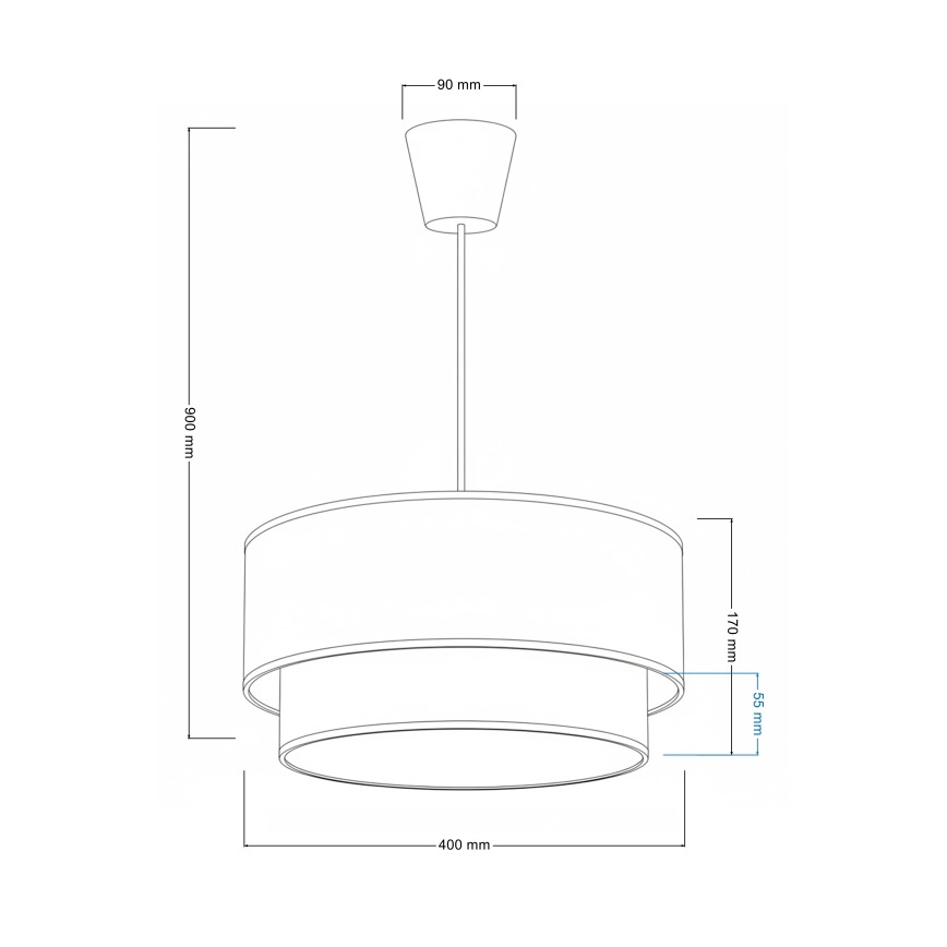 Brilagi - LED-barnpendellampa med kabel BOBO 1xE27/10W/230V Ø 40 cm krämfärgad/grå/kaniner