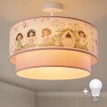 Brilagi - LED barnplafond BOBO 1xE27/60W/230V Ø 40 cm rosa/älvor