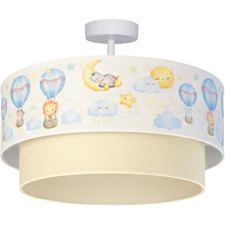 Brilagi - LED taklampa för barn BOBO 1xE27/60W/230V Ø 40 cm vit/beige/djurmönster
