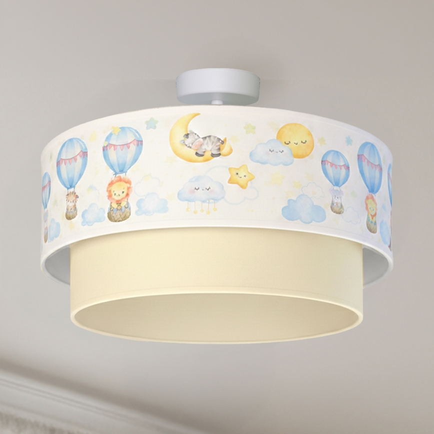 Brilagi - LED taklampa för barn BOBO 1xE27/60W/230V Ø 40 cm vit/beige/djurmönster