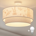 Brilagi-LED Barnplafond BOBO 1xE27/60W/230V Ø40 cm creme/grå/royalblå